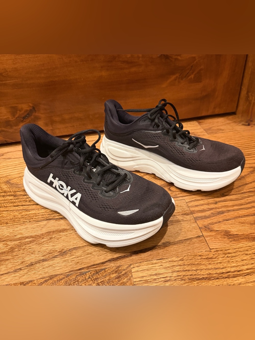 Hoka One One Black and White Mens 8 Womens 9.5